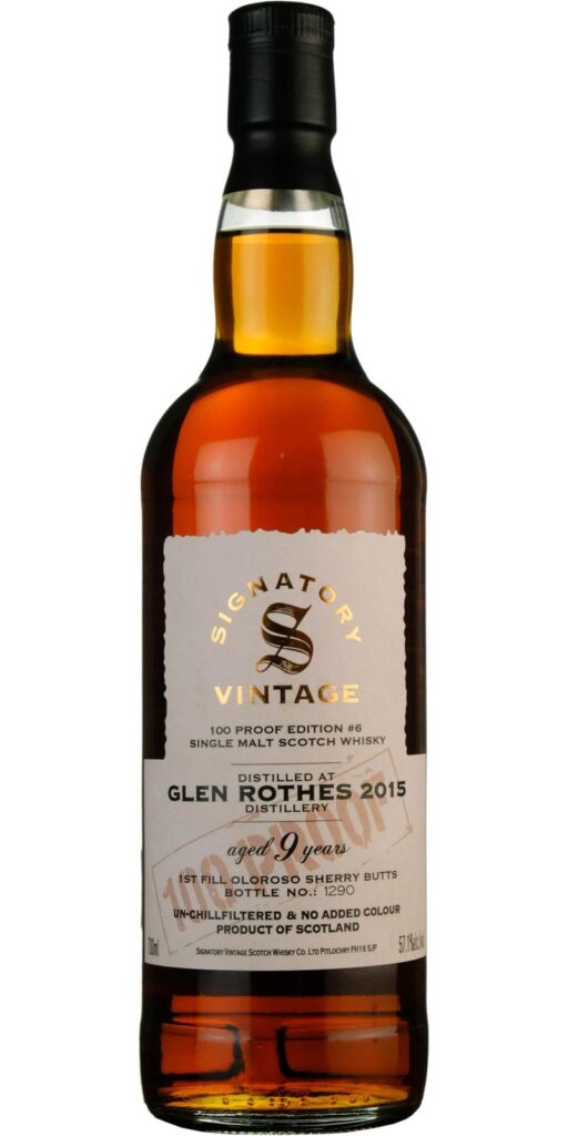 Glenrothes 2015 Signatory Vintage 100 Proof Edition #6 