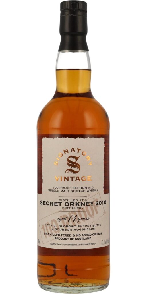 Secret Orkney 2010 100 Proof Edition #15 Signatory Vintage