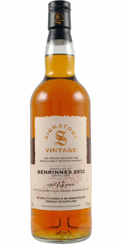 Benrinnes 2012100 Proof #56 Signatory Vintage