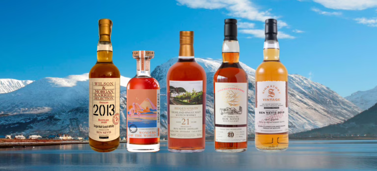 Five indy bottled Ben Nevis