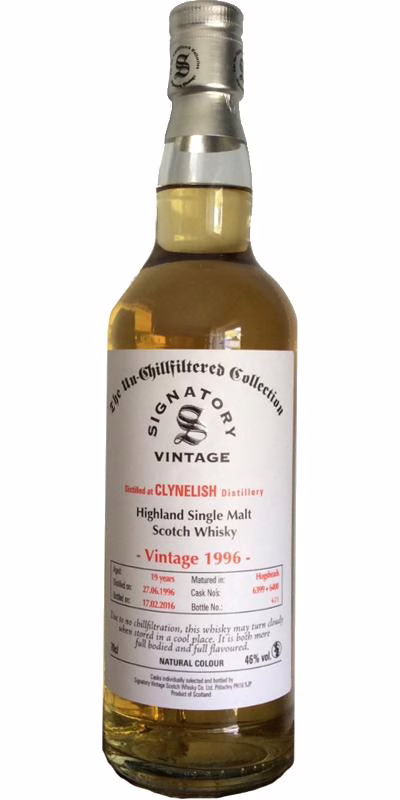 Clynelish 1996 Signatory Vintage The Un-Chillfiltered Collection (2016)