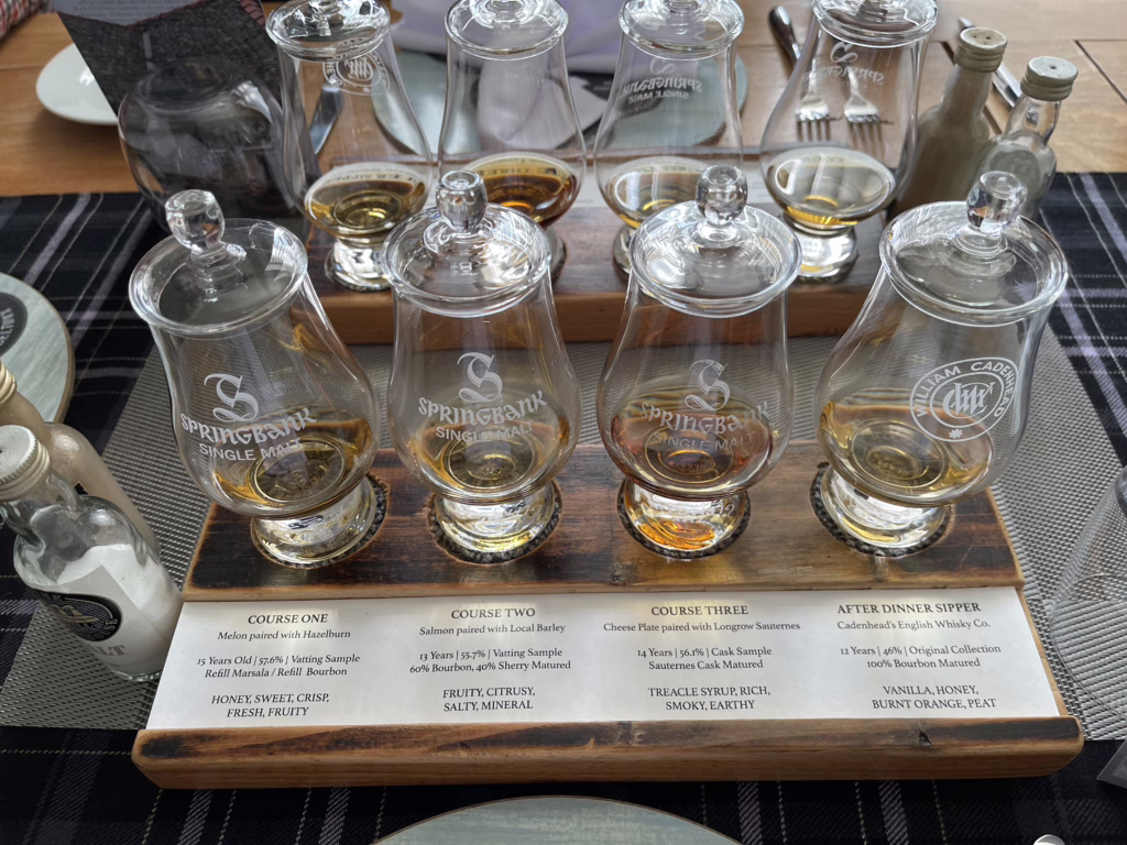 A fantastic diner with whisky pairing at Springbank's The Still Guesthouse.