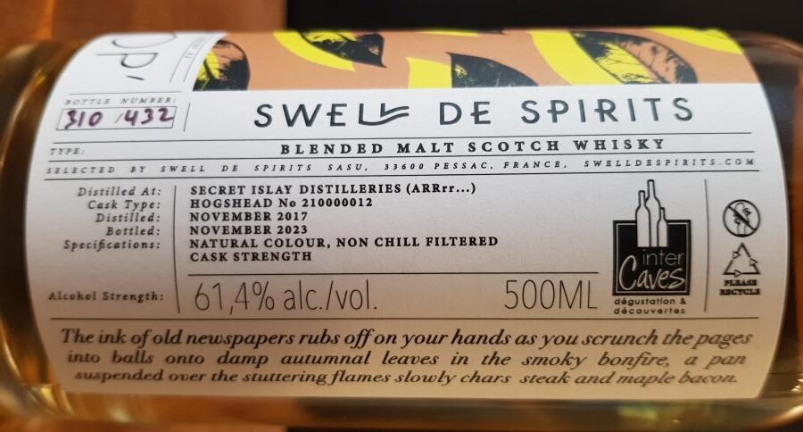 Blended Malt 2017 Swell de Spirits side label